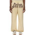 Palm Angels Beige Big Waist Logo Sweatpants
