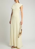 Odd Muse Drape Back Twill Maxi Dress Yellow