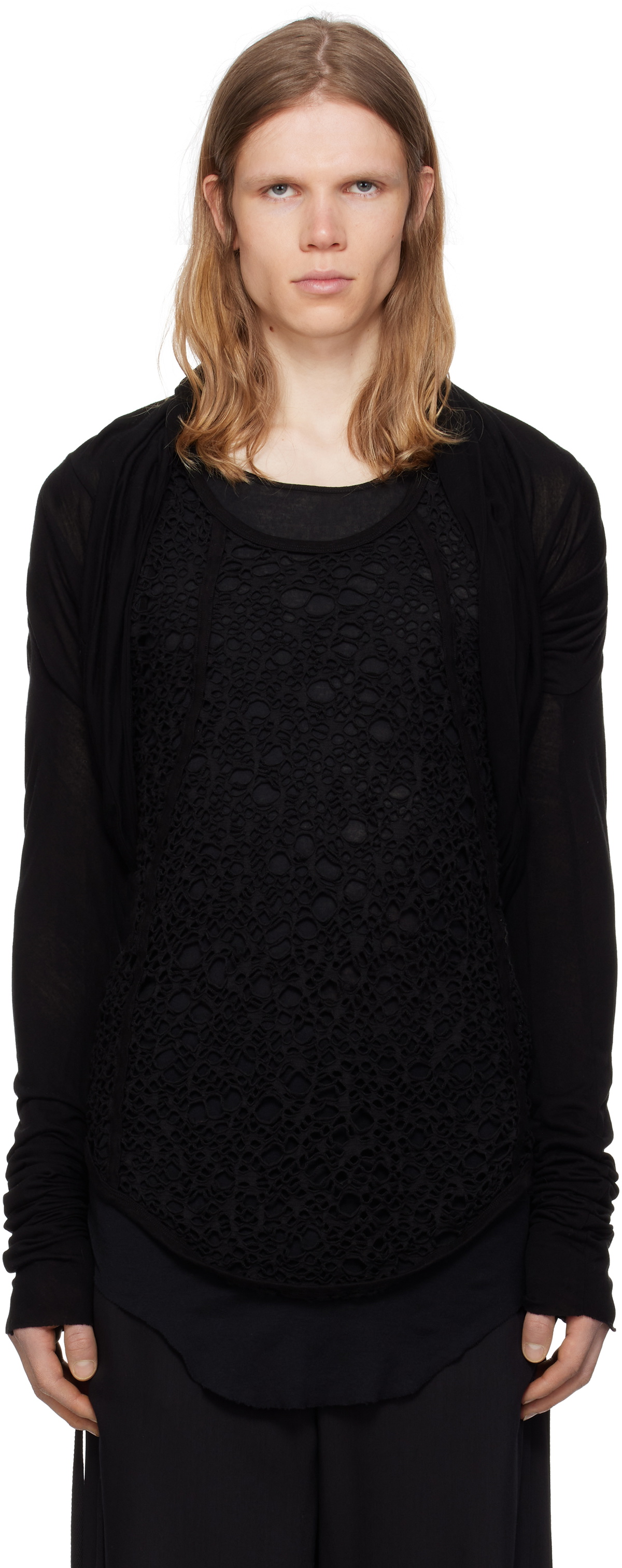 Julius Black Nio Drape Cardigan Julius
