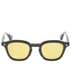 Lunetterie Générale Cognac Sunglasses in Black/Palladium/Yellow 