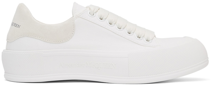 Photo: Alexander McQueen White & Off-White Deck Plimsoll Sneakers