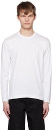 Comme des Garçons Shirt White Crewneck Long Sleeve T-Shirt