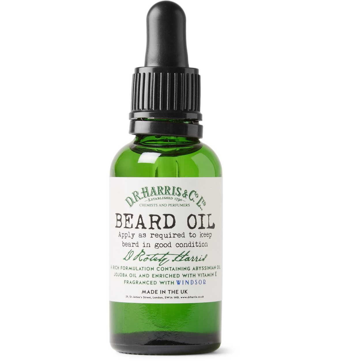 D R Harris - Beard Oil, 30ml - Green
