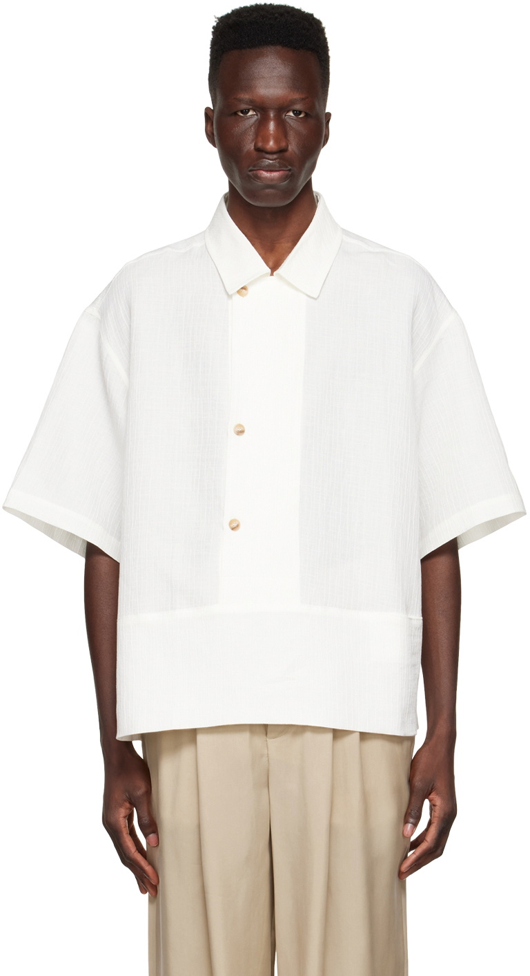 King & Tuckfield White Cotton Short Sleeve Shirt King and Tuckfield