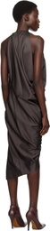 AARON ESH Taupe Open Arm Evening Minidress
