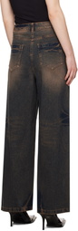Juun.J Blue Loose Fit Dirty Washed Jeans