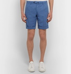 Incotex - Slim-Fit Garment-Dyed Linen and Cotton-Blend Shorts - Men - Blue