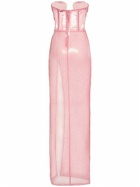 NENSI DOJAKA - Sequin Embellished Cutout Gown W/ Slit