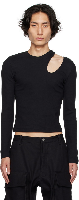 Photo: K.NGSLEY Black Romain Long Sleeve T-Shirt