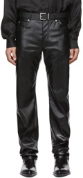 LU'U DAN SSENSE Exclusive Black Faux-Leather Trousers