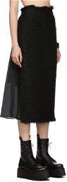 Sacai Black Tweed Skirt
