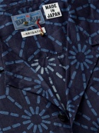 BLUE BLUE JAPAN - Asanoha Camp-Collar Indigo-Dyed Linen Shirt - Blue