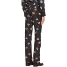Paco Rabanne Black Floral Print Trousers