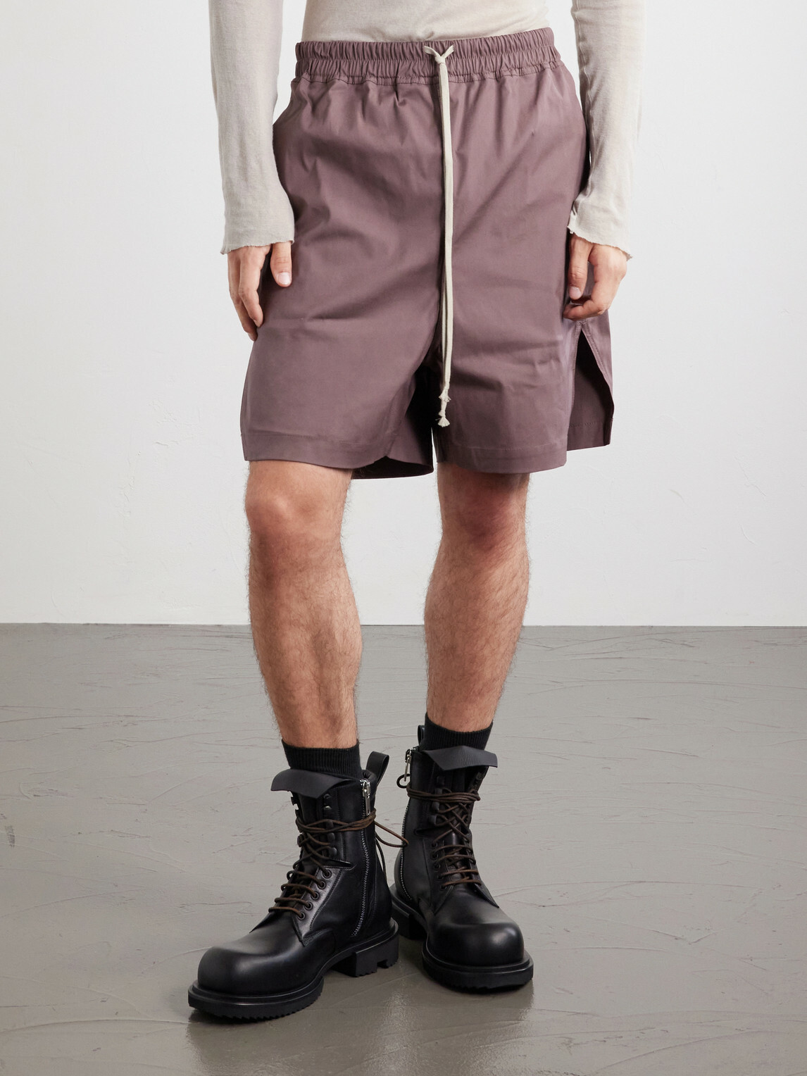 Rick Owens - Boxer Straight-Leg Stretch-Cotton Canvas Drawstring Shorts - Purple