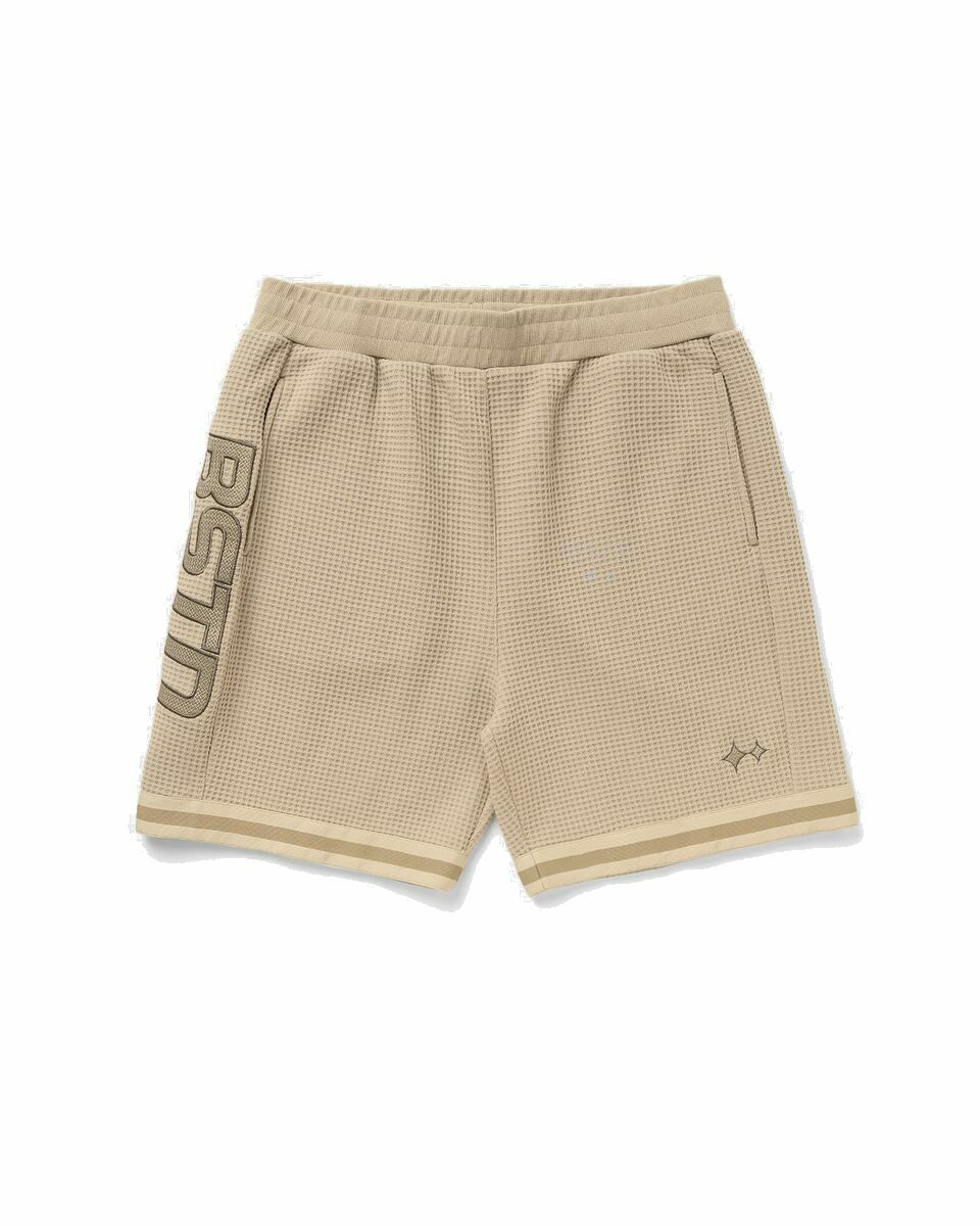 Photo: Bstn Brand Warmup Waffle Light Shorts Beige - Mens - Casual Shorts/Sport & Team Shorts