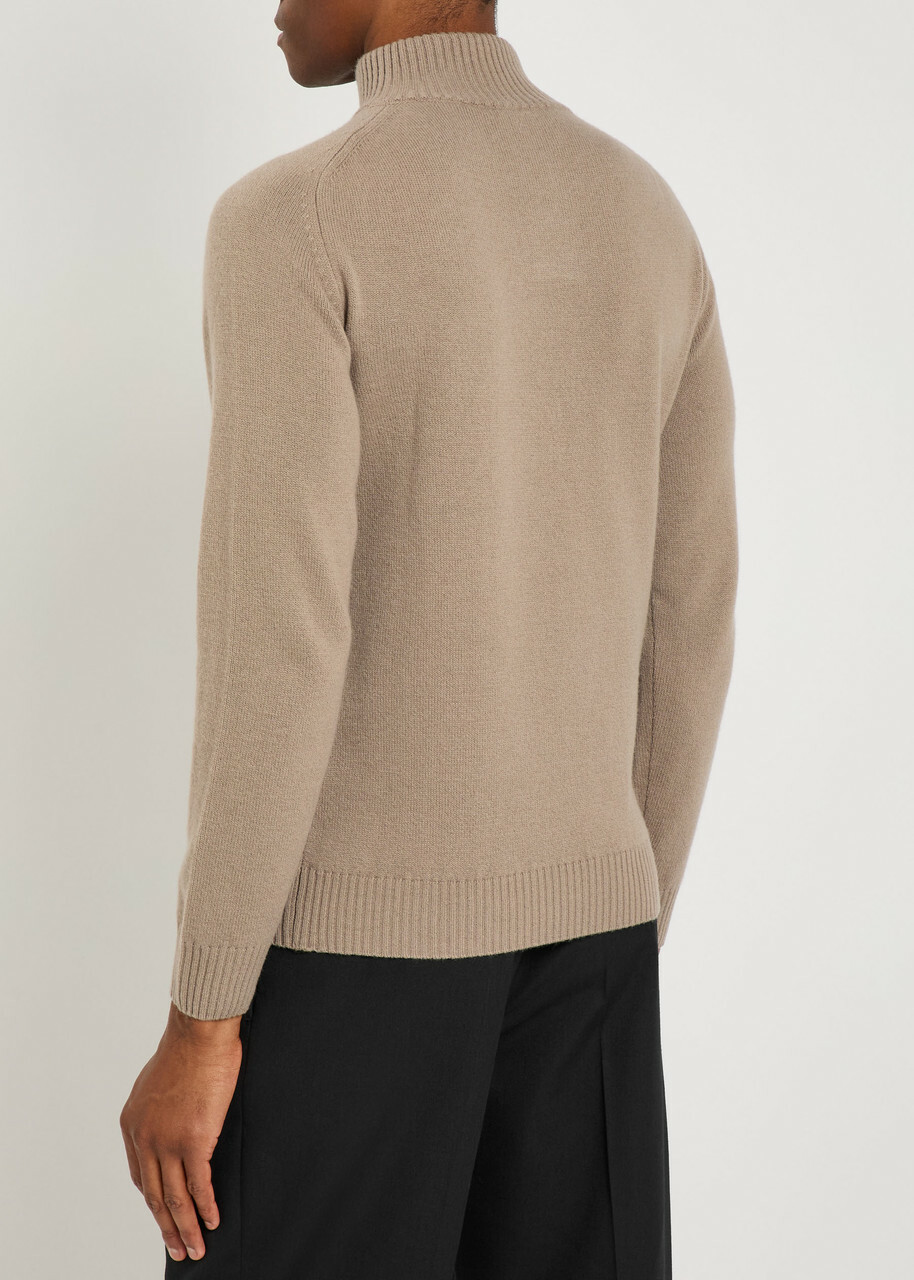 Aurélien City Wool and Cashmere-blend Jumper Taupe