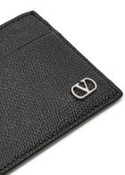 Valentino Garavani Vlogo Grained Leather Card Holder - Black - One Size