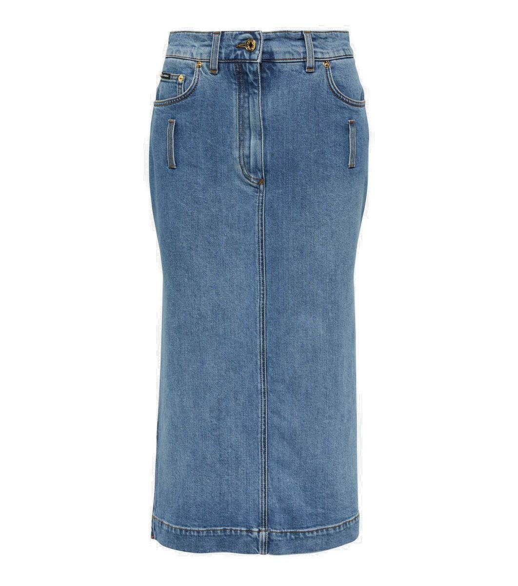 Dolce&Gabbana High-rise denim midi skirt Dolce & Gabbana