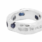 The Ouze Men's Sapphire Scatter Band Ring in Silver/Blue