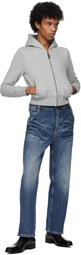 Fax Copy Express Gray Tight Fleece-Lined Hoodie