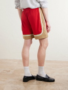 Aimé Leon Dore - Novelty Straight-Leg Logo-Embroidered Mesh Drawstring Shorts - Red
