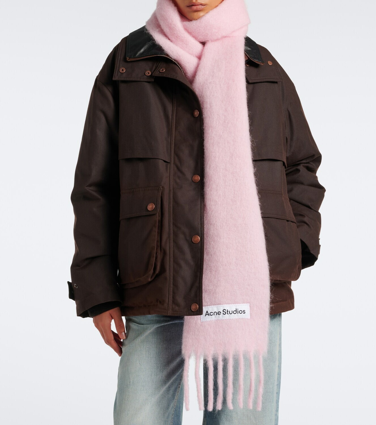 Acne Studios Fringed alpaca, wool, and mohair-blend scarf