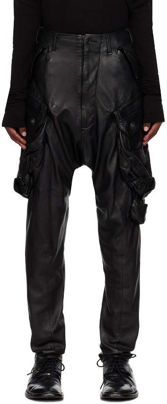 Photo: Julius Black Gas Mask Leather Cargo Pants