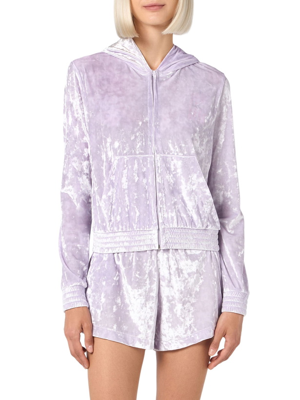 Photo: MC2 Saint Barth Woman Lilac Chenille Zipped Hoodie Jasmine