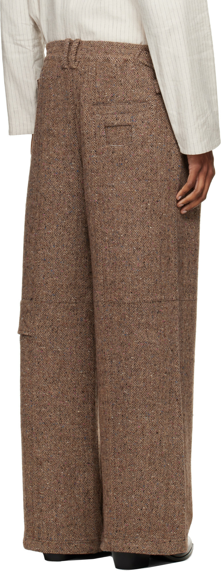 NULLUS Beige Draped Slide Cargo Pants