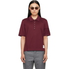 Thom Browne Burgundy Jersey Ottoman 4-Bar Polo