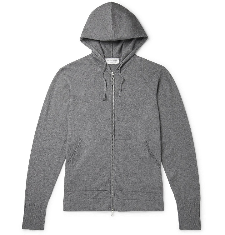 Photo: Officine Generale - Cotton and Wool-Blend Zip-Up Hoodie - Gray