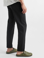 Theory - Graham Tapered Crinkled Nylon-Blend Trousers - Black