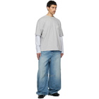 EGONlab Gray Sculpted Cotton Shirt T-shirt