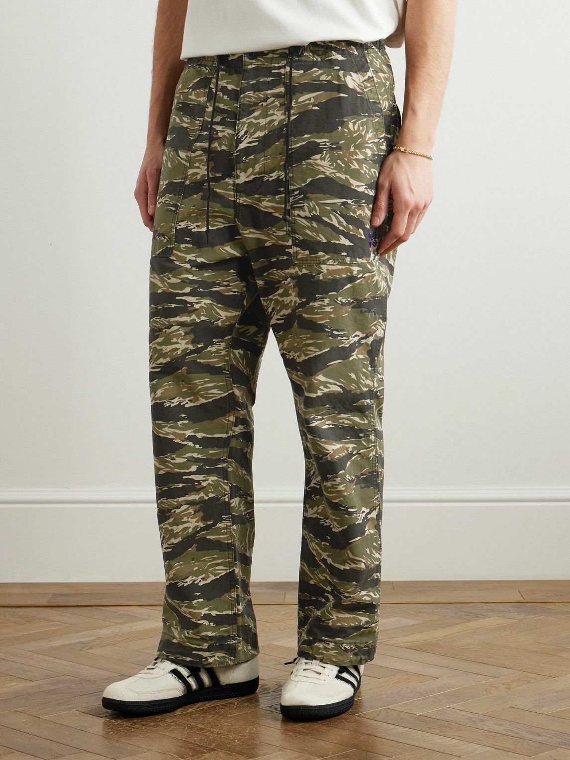 Needles FATIGUE PANT COTTON RIPSTOPカモ柄 Needles - String Fatigue Straight-Leg Camouflage-Print
