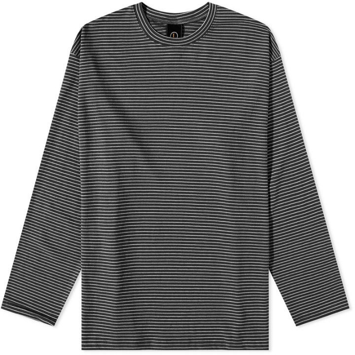 Photo: FrizmWORKS Men's Long Sleeve Oversized Stripe T-Shirt in Black