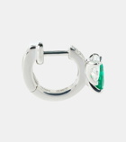 Repossi Serti Sur Vide 18kt white gold single earring with diamonds and emerald