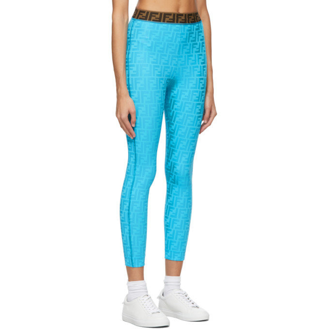 Fendi Blue Forever Fendi Embossed Leggings Fendi