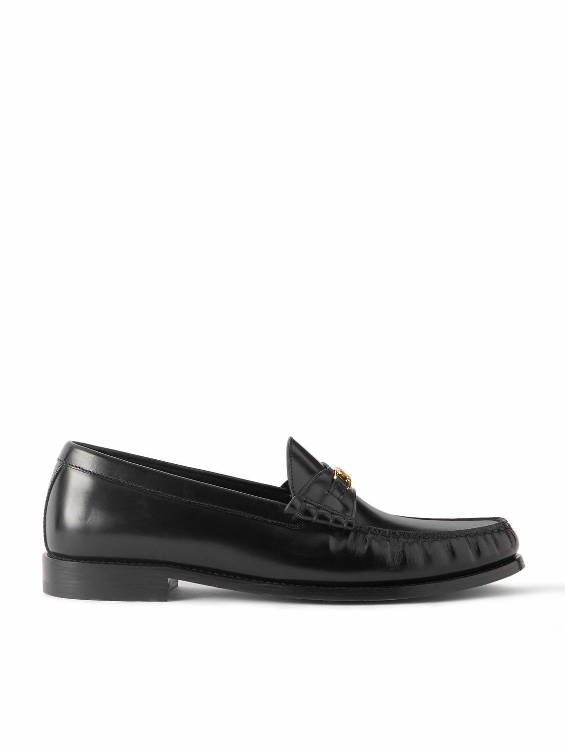 CELINE - Triomphe Logo-Embellished Leather Loafers - Black