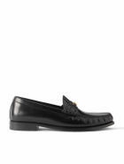 CELINE - Triomphe Logo-Embellished Leather Loafers - Black