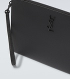Saint Laurent Paris leather tablet pouch
