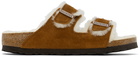 Birkenstock Brown Narrow Arizona Shearling Sandals