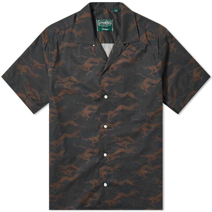Photo: Gitman Vintage Short Sleeve Camp Collar Cheetah Poplin Shirt
