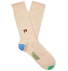 Anonymous Ism - Embroidered Knitted Socks - Neutrals