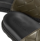 Bottega Veneta - Intrecciato Leather Slides - Green