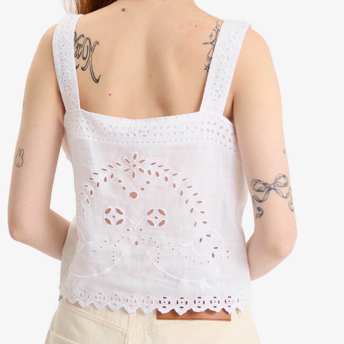 Bode Women's Belvoir Tank Top in White