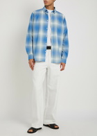 Les Deux Kent Checked Cotton-poplin Shirt Blue
