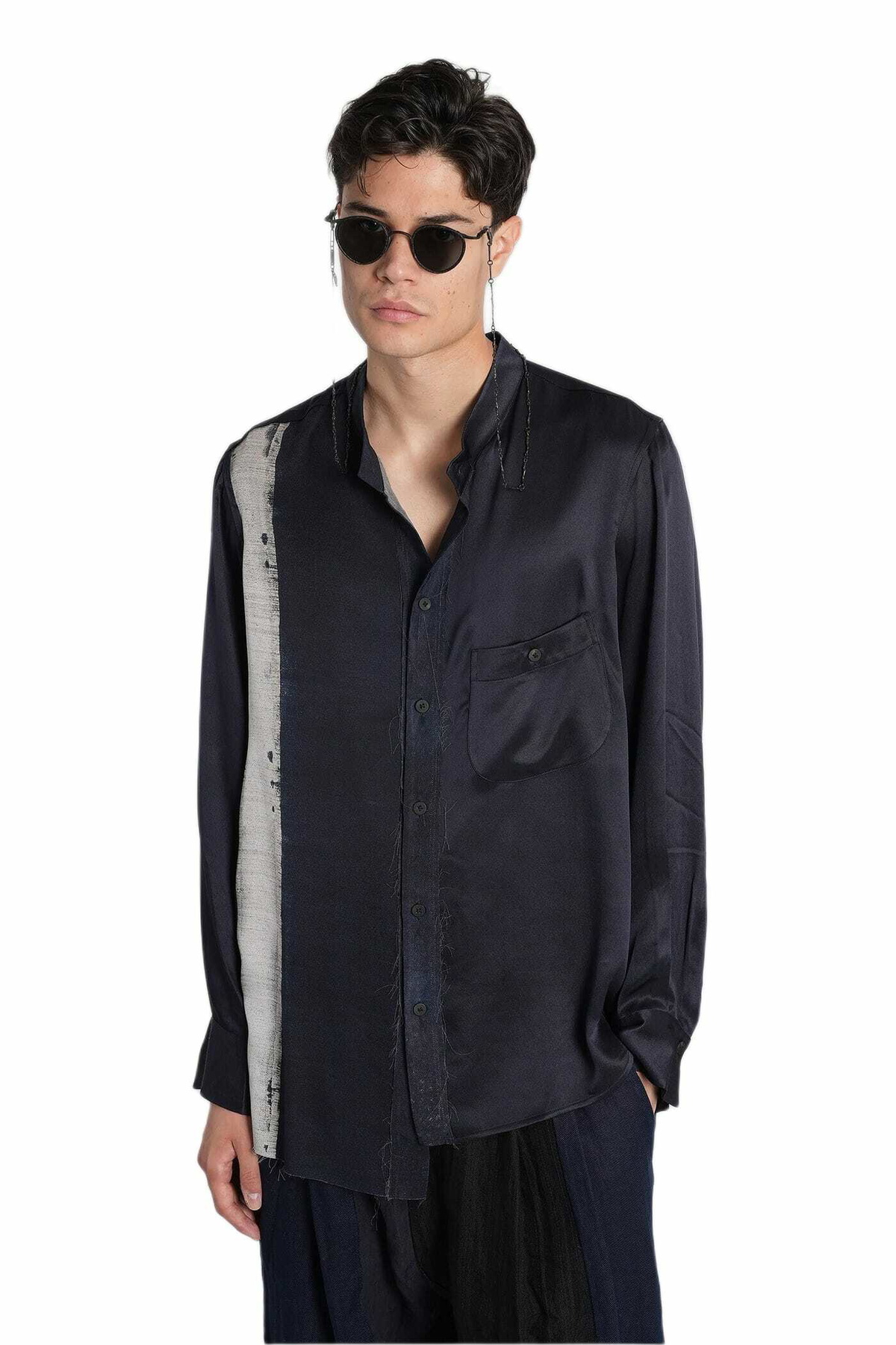 Ziggy Chen Shirt In Blue Silk