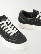 Omni - Dellow Leather-Trimmed Distressed Drill Sneakers - Black