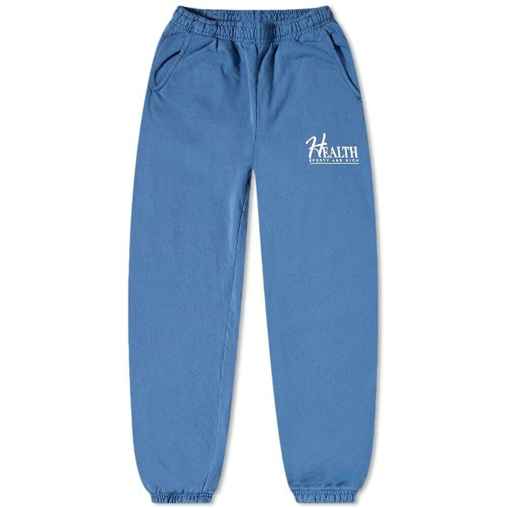 Photo: Sporty & Rich Big H Sweat Pant in Steel Blue/White