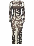 ANDREADAMO - Printed Sculpting Jersey Cutout Dress